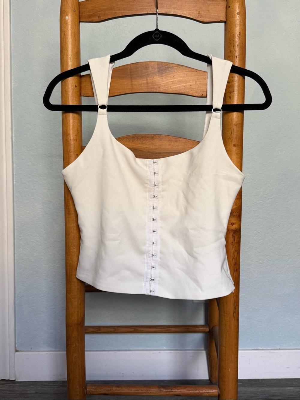 White Hook-and-Eye Tank Top